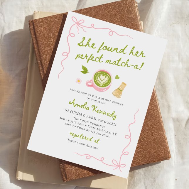Convite Ela Encontrou Seu Chá Verde Matcha Perfeito para o (Criador carregado)