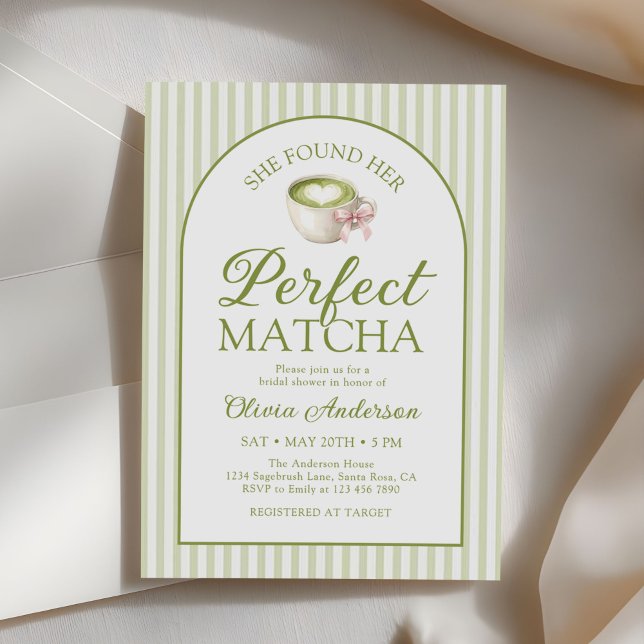 Convite Ela Encontrou Seu Chá Verde Matcha Perfeito para o (Criador carregado)