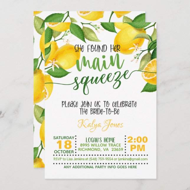 Convite Ela Encontrou Seu Principal Comichão - Chá de pane (Frente/Verso)