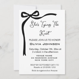 Convite Ela está amarrando o Arco preto Chá de panela