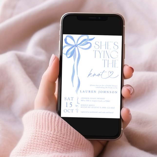 Convite Ela está amarrando o chuveiro de noz azul (Criador carregado)