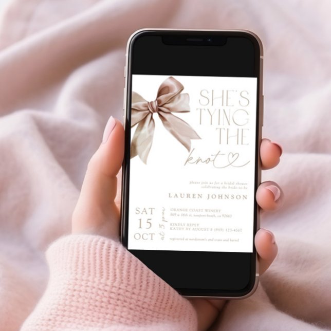 Convite Ela está amarrando o Knot Elegant Bridal Shower (Criador carregado)