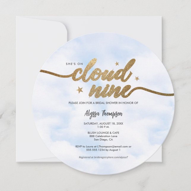 Convite Ela está em Nuvens de Chás de panela Sonhadores da (Frente)