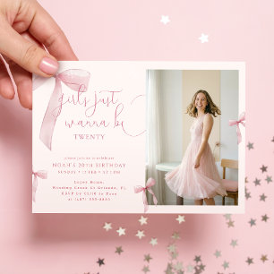 Convite Ela está fazendo vinte Arco Rosa Foto Aniversário