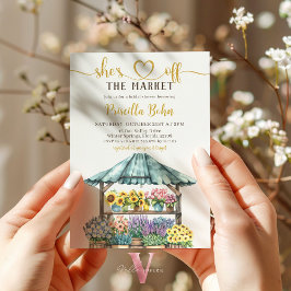 Convite Ela está fora do mercado de Chá de panela