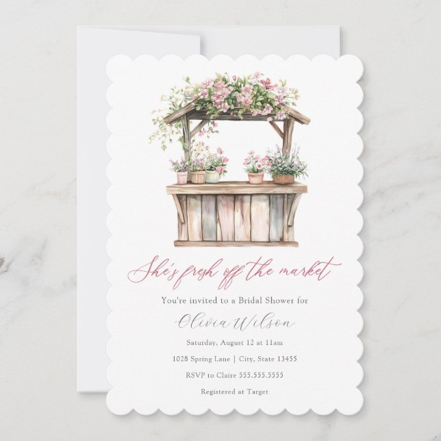 Convite Ela está fresca do Chá de panela de mercado (Frente)