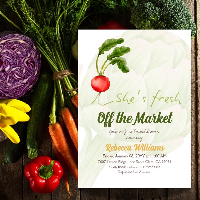 Convite Ela está fresca do Chá de panela de mercado (Criador carregado)