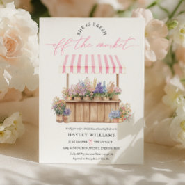 Convite Ela Está Fresca Do Mercado, Chá de panela Rosa