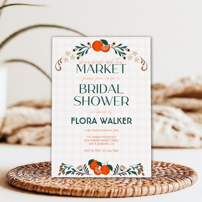 Convite Ela está fresca do mercado de Chá de panela de lar (Criador carregado)