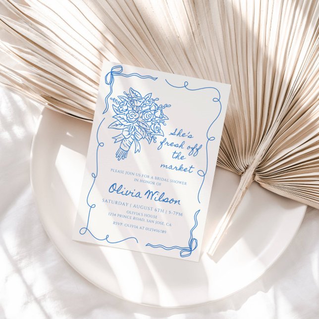 Convite Ela está fresca fora do Chá de panela de mercado - (Criador carregado)