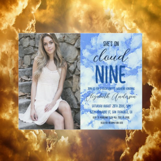 Convite Ela está na Nuvem Nove! Festa de solteira (Criador carregado)
