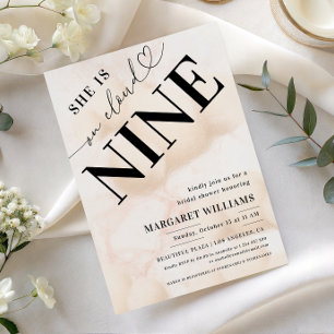 Convite Ela está no Chá de panela Cloud Nine Heart Script