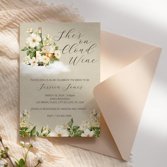 Convite Ela está no Chá de panela de Vinho na Nuvem (Criador carregado)