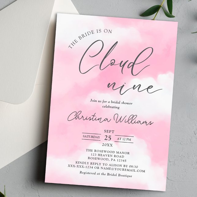 Convite Ela está no Chá de panela Rosa Cloud 9 (Criador carregado)