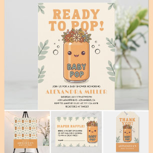 Convite Ela Está Pronta para Aparecer Apricot Sage Verde B