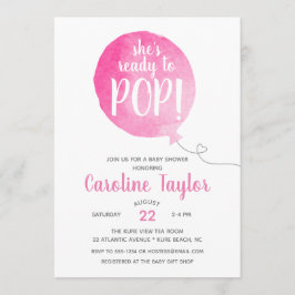 Convite Ela está pronta para Chá de Cinza rosa-Pop