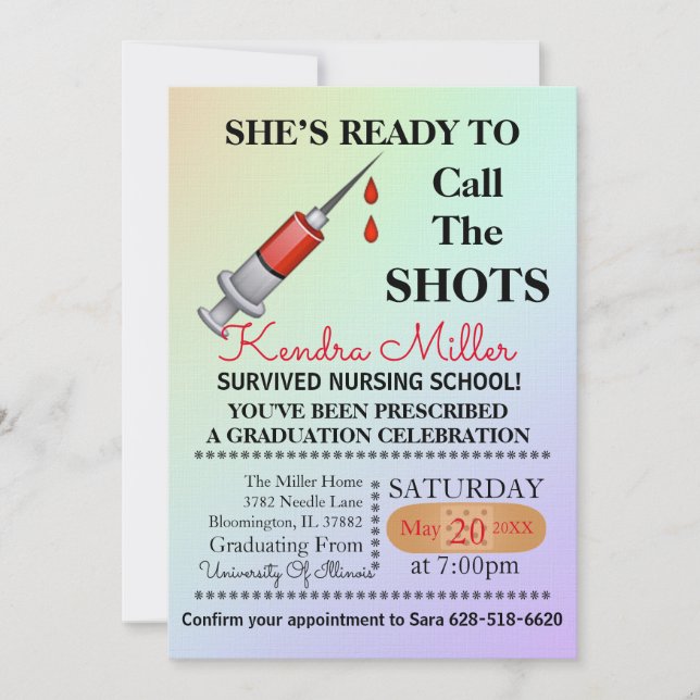 Convite Ela está pronta para chamar os sapatos de enfermag (Frente)