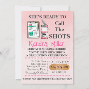 Convite Ela está pronta para chamar os sapatos de enfermag