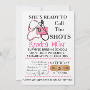 Convite Ela está pronta para chamar os sapatos de enfermag