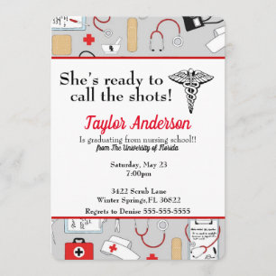 Convite Ela está pronta para ligar para a escola de enferm