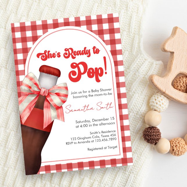 Convite Ela Está Pronta para Parir Chá de Bebê (She's Ready to Pop Cola Baby Shower Invitation )