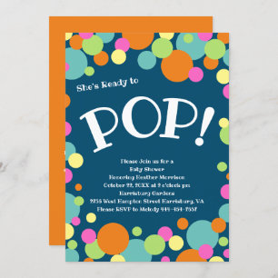 Convite Ela está pronta para Pop Chá de fraldas