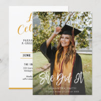 Ela Fez A Graduação De Fotos De Script Moderno