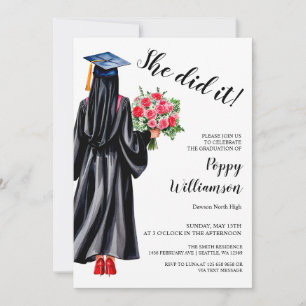 Convite Ela Fez A Graduação Muçulmana Da Aquarela Hijab