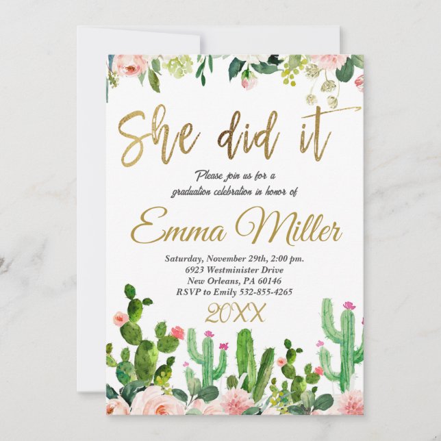 Convite Ela Fez Festa de formatura (Frente)