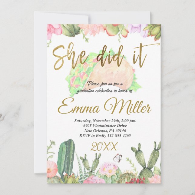 Convite Ela Fez Festa de formatura (Frente)