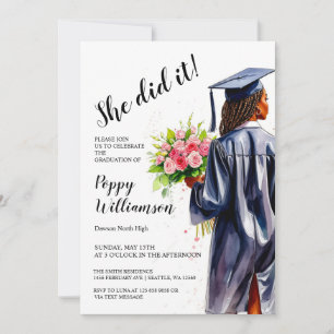 Convite Ela Fez Graduação Por Aquarela