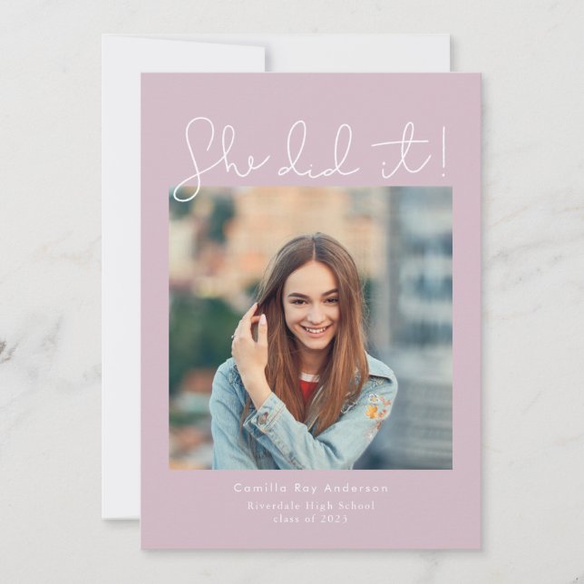Convite Ela Fez Isso! Foto de festa de formatura (Frente)