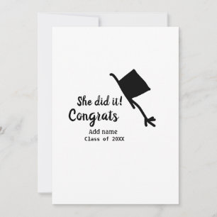 Convite Ela fez isso, parabéns, graduação.