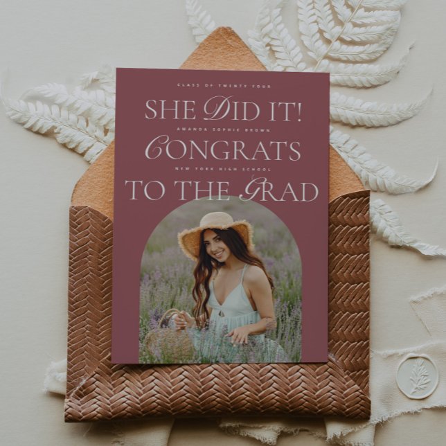 Convite Ela Fez | Mauve | Formatação Moderna de Fontes Híb (Criador carregado)