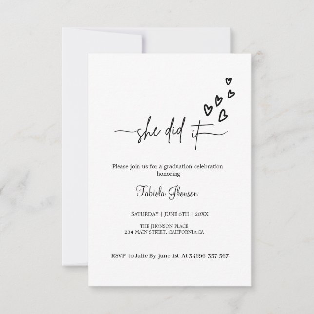 Convite Ela fez uma simples celebração de gratidão honrand (Frente)