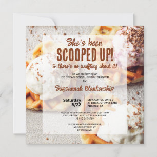 Convite Ela foi escovada com Sorvete de coração moldado