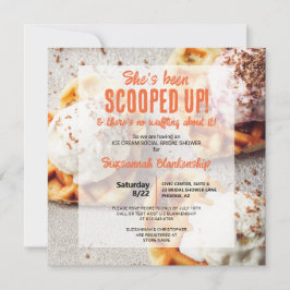 Convite Ela foi escovada com Sorvete de coração moldado
