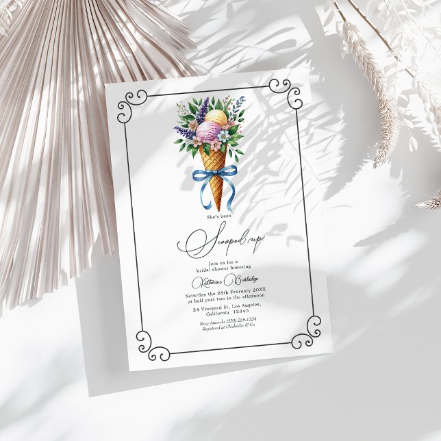 Convite Ela Foi Levada Chuveiro de Noiva (She's Been Scooped Up Bridal Shower Invitation)