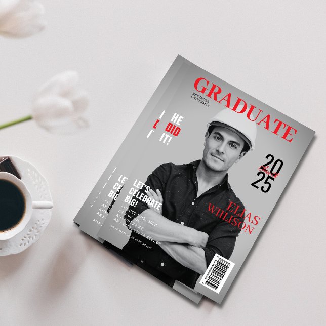 Convite ele deu à graduação de fotos da revista de engenha (Criador carregado)