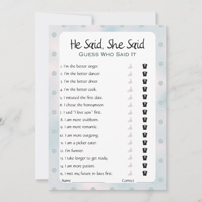 Convite Ele Disse Que Disse Jogo De Chá de panela (Frente)