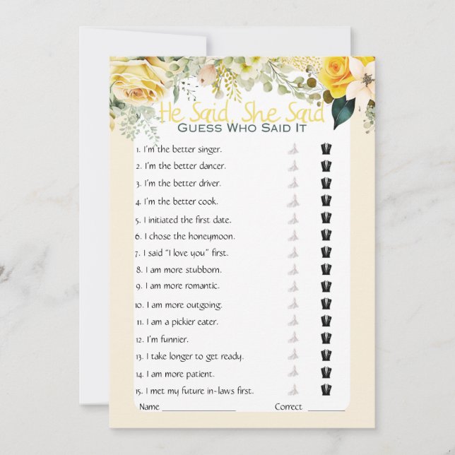 Convite Ele Disse Que Disse Jogo De Chá de panela (Frente)