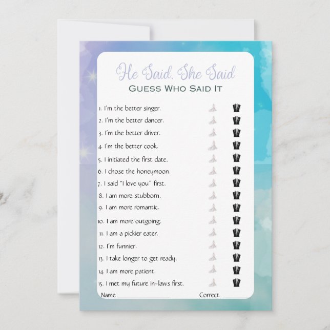 Convite Ele Disse Que Disse Jogo De Chá de panela (Frente)