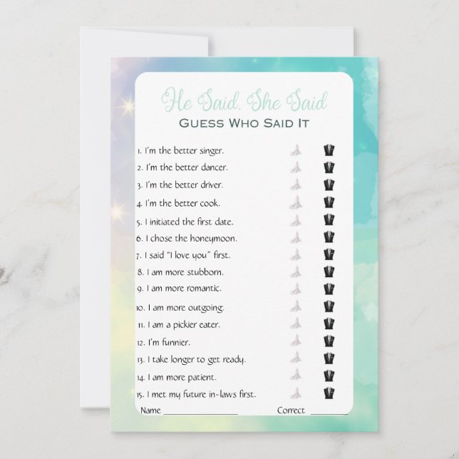 Convite Ele Disse Que Disse Jogo De Chá de panela (Frente)