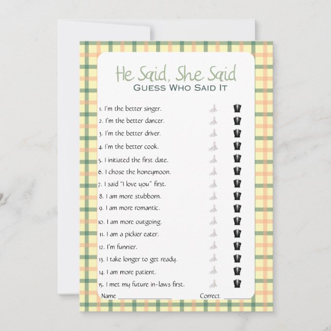 Convite Ele Disse Que Disse Jogo De Chá de panela (Frente)