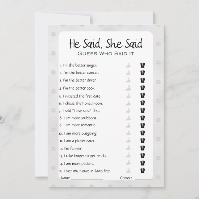 Convite Ele Disse Que Disse Jogo De Chá de panela (Frente)