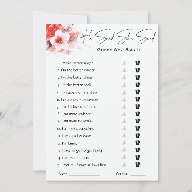 Convite Ele Disse Que Disse Jogo De Chá de panela (Frente)