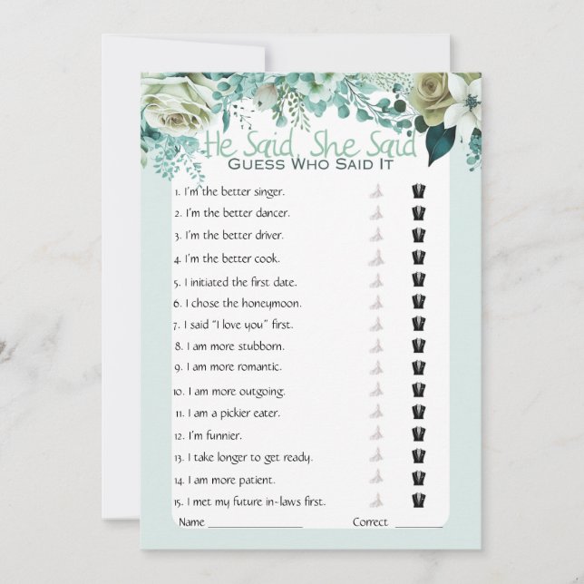 Convite Ele Disse Que Disse Jogo De Chá de panela (Frente)