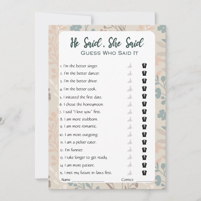 Convite Ele Disse Que Disse Jogo De Chá de panela (Frente)