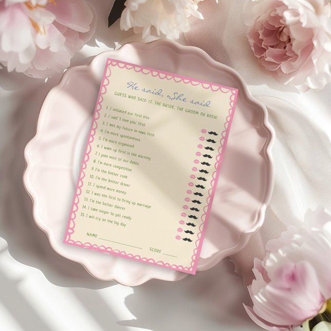 Convite Ele disse que ela disse "Cartão de Chá de panela" (Criador carregado)