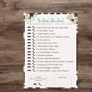 Convite Ele Disse Que Ela Disse Chá de panela Jogo De Boho